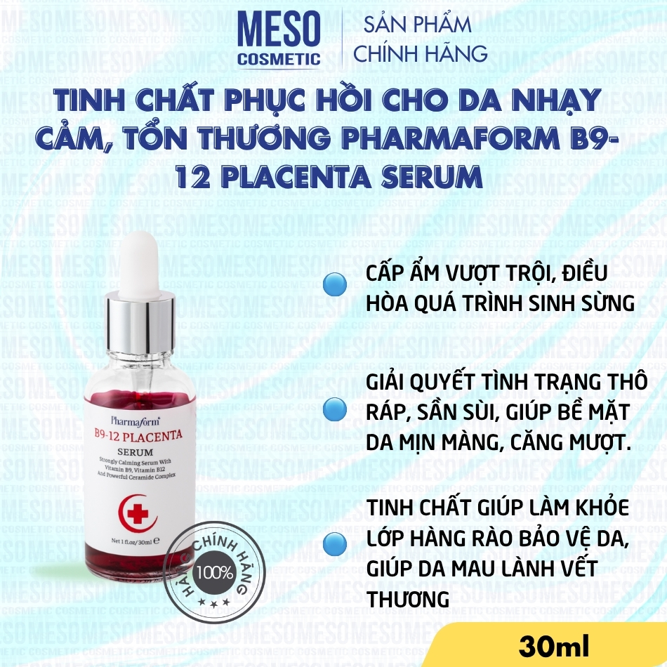 Tinh Chất Phục Hồi Cho Da Nhạy Cảm, Tổn Thương Pharmaform B9-12 Placenta Serum